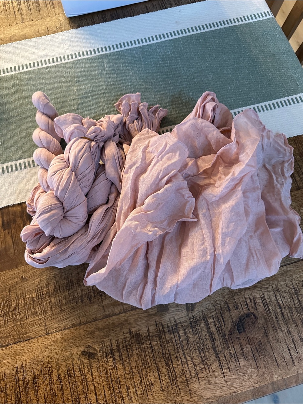 Blush Pink cheesecloth tablecloths set of 13 includes 1 table cloths and 12 napk